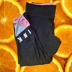 Victoria's Secret Pink Black Pink White Legging Size‎ Large